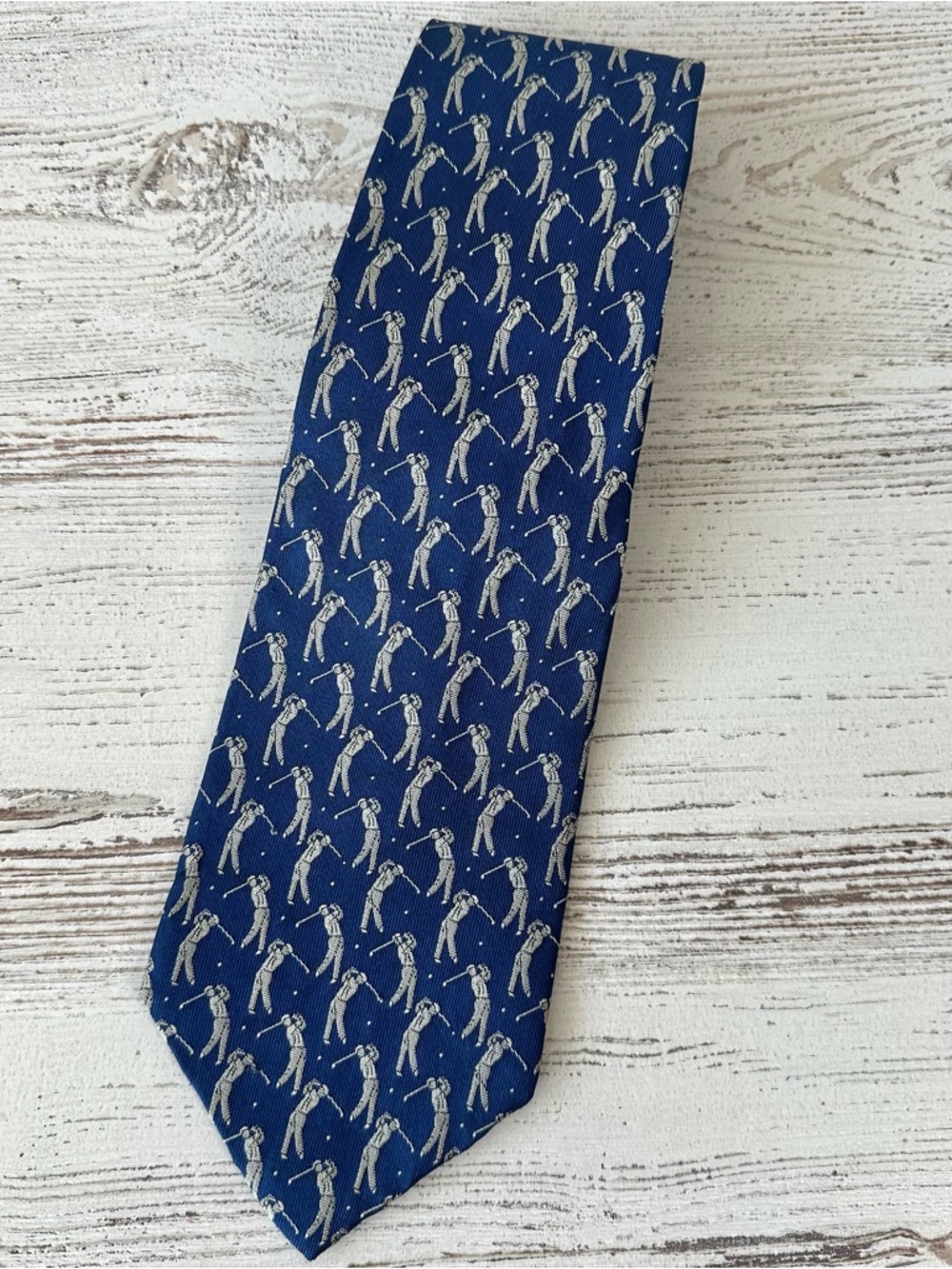 VINTAGE RALPH LAUREN 80s Silk Golf Novelty Tie Made in USA Golfer Preppy